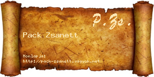 Pack Zsanett névjegykártya