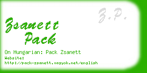 zsanett pack business card